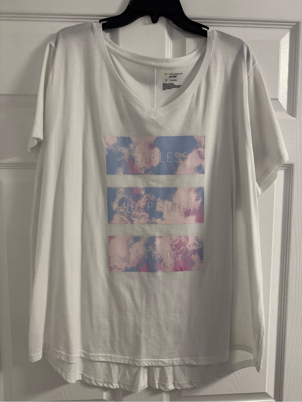 Plus Size Active V-Neck Tee with Pastel Graphic